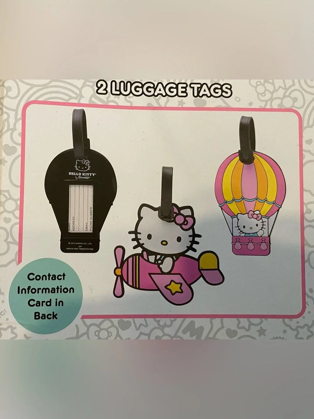 HELLO KITTY Travel Accessory Set Passport Holder Luggage Tags ID wallet & Straps
